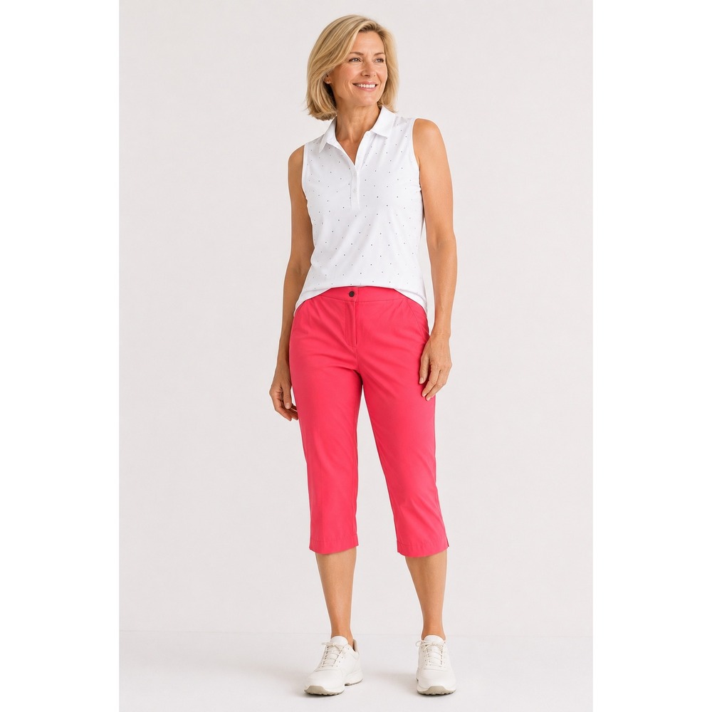 Weekends by Chicos Womens 0.5 Pink Crop Pants Straight Leg Casual Solid